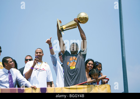 Victory Parade per 2009 campione NBA Los Angeles Lakers, 16 giugno 2009 Foto Stock