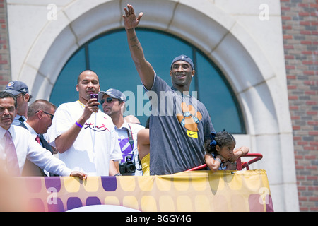 Victory Parade per 2009 campione NBA Los Angeles Lakers, 16 giugno 2009 Foto Stock