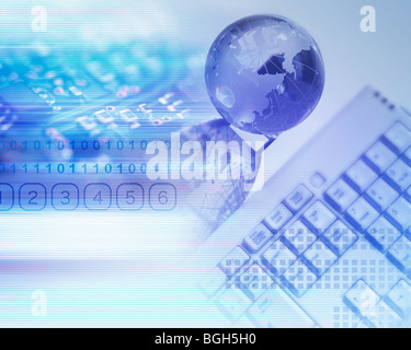 Illustrazione astratta raffiguranti global business technology Foto Stock