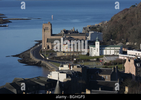 Cattedrale di San Colombano, Oban, all'ingresso di Oban Bay (visto da McCaig's Tower) Foto Stock