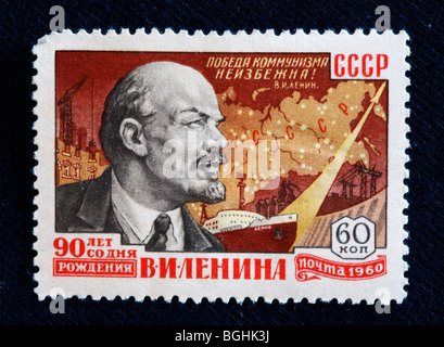 Vladimir Lenin, francobollo, URSS, 1960 Foto Stock