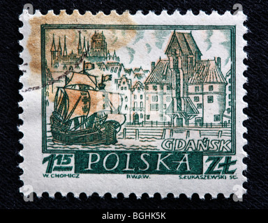 Gdansk, francobollo, Polonia, 1960s Foto Stock