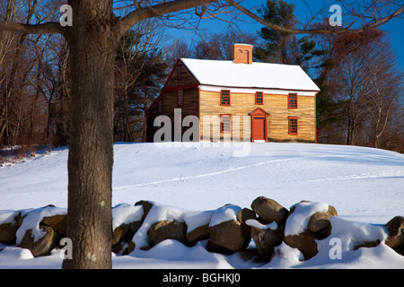 Minuteman capitano William Smith Home sulla strada battaglia tra Lexington e Concord, Massachusetts, STATI UNITI D'AMERICA Foto Stock