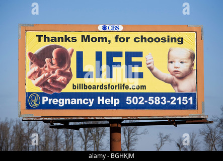 Pro Life i cartelloni pubblicitari. Foto Stock