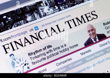 Il sito del Financial Times Foto Stock