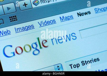 Google news sito web Foto Stock