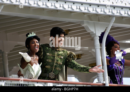 "La Principessa e il ranocchio" boat show, Disney, Orlando, Florida, Stati Uniti d'America Foto Stock