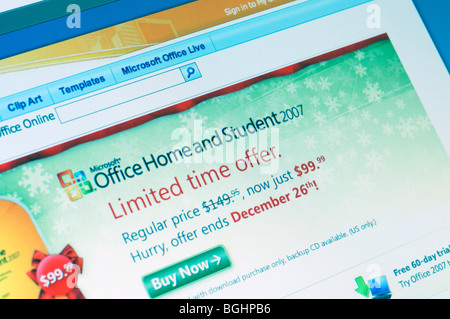 Microsoft Office Home and Student website Foto Stock
