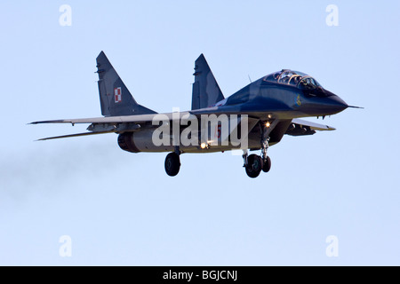 Aeronautica Militare Polacco Mig-29 a RAF Leuchars Airshow 2009, Fife, Scozia Foto Stock