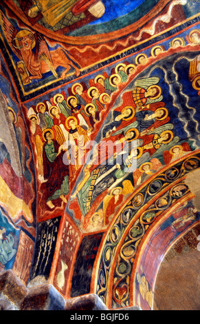 Affresco della chiesa romanica di San Giuliano (XII secolo), Brioude, Auvergne, Francia Foto Stock