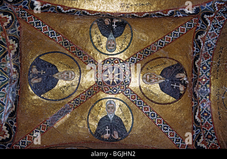 Mosaico bizantino, monastero chiesa Hosios Loukas, nei pressi di Distomo, Beozia, Grecia Foto Stock