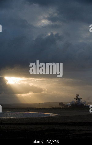 L'altoforno e industria del Redcar sito, Corus acciaio su Teeside, Cleveland, Regno Unito. Foto di Matt Kirwan . Foto Stock