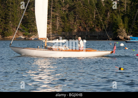 Running Home - Natale Cove, Damariscotta fiume Maine Foto Stock