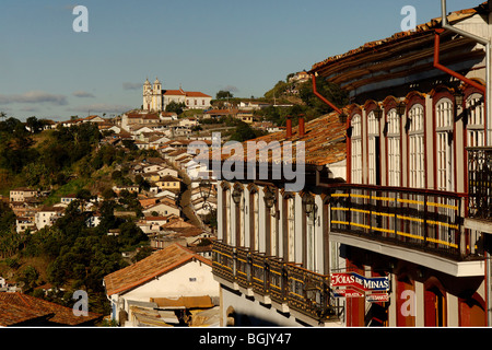 Case coloniali, Ouro Preto, Brasile Foto Stock