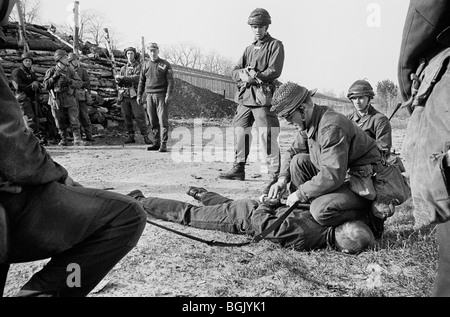 Svedese di soldati di leva durante le manovre 1988. K3 Battaglione Ranger, Karlsborg, Svezia. Foto Stock