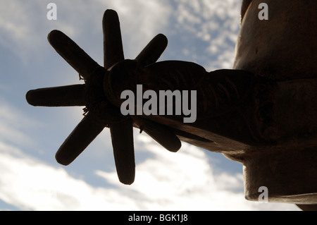 Sperone, dettaglio della statua di Francisco Pancho Villa Doroteo Arango Arambula alla sommità del Cerro de la Bufa, Zacatecas, Messico Foto Stock