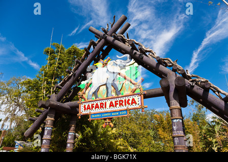 Tampa FL - Nov 2008 - Segno in ingresso al Safari Afrika al Lowry Park Zoo Foto Stock