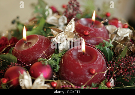 Candele di natale Foto Stock