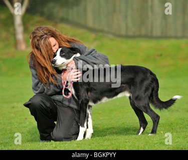 cane e proprietario Foto Stock