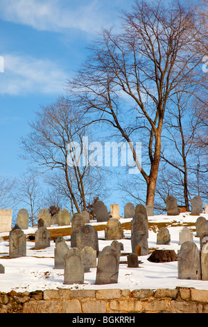 Old Hill Seppellimento di massa - Concord Massachusetts USA Foto Stock