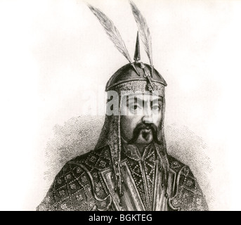 Gengis Khan - Mongul guerriero e righello (c) 1162-1227 Foto Stock