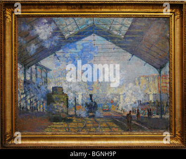 La stazione di Saint Lazare di Claude Monet, Musée d'Orsay (Museo Orsay), Parigi, Francia Foto Stock