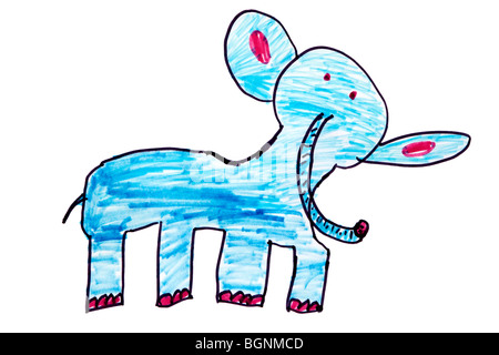 Bambino dell'immagine. Blue Elephant Foto Stock
