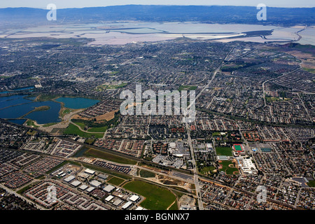 Vista aerea sopra Union City Fremont Newark California Foto Stock
