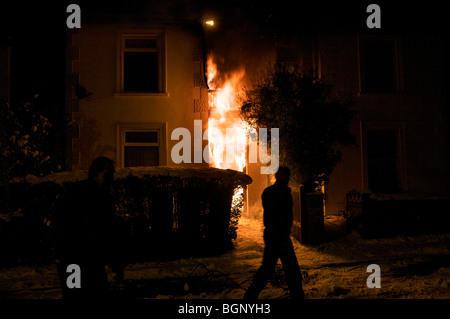 Domestico fire, Barnet, London, Regno Unito Foto Stock