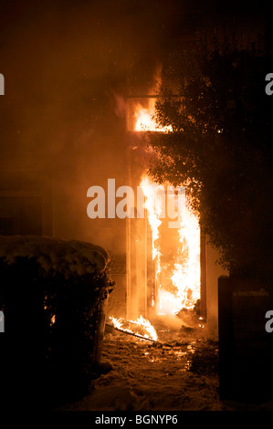 Domestico fire, Barnet, London, Regno Unito Foto Stock