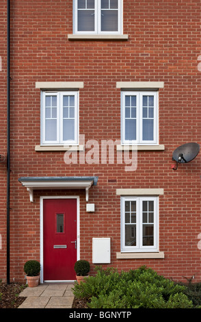 Town House facciata a Newton Leys in Milton Keynes Foto Stock