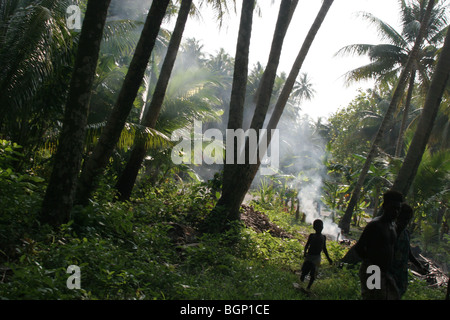 Puil Isola Carteret Atoll, Papua Nuova Guinea, Domenica, Dicembre 10, 2006. Foto Stock