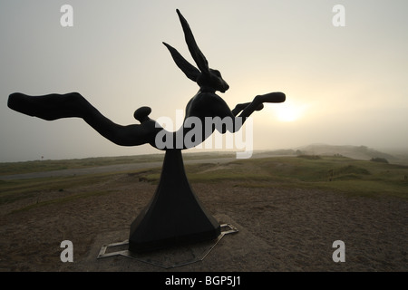 Statua di De Haas van Flanagan vicino allo Zwin riserva naturale, Knokke, Belgio Foto Stock