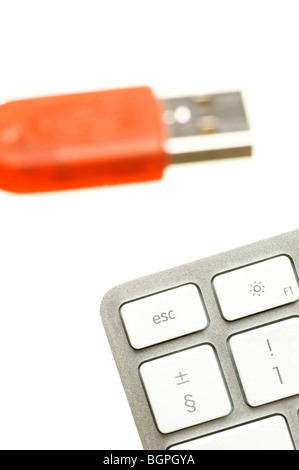 La tastiera del computer e la connessione USB Foto Stock