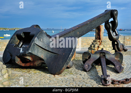 Ancoraggio della Amoco Cadiz petroliera naufragata nel marzo 1978 a Portsall, Bretagna Francia Foto Stock