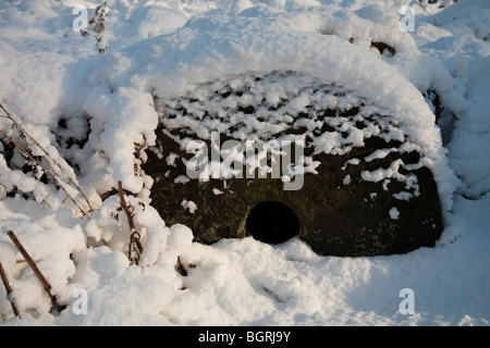 Macine abbandonate a cava Lawrencefield tra Bakewell e Sheffield nel Peak District Nazione Park, Regno Unito Foto Stock