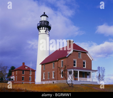 MICHIGAN - tempestoso giorno all'Au Sable Stazione di luce in Pictured Rocks National Lakeshore. Foto Stock