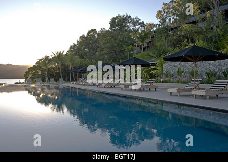 Il Qualia resort, Hamilton Island, della grande barriera corallina, Queensland, Australia. La piscina principale. Foto Stock