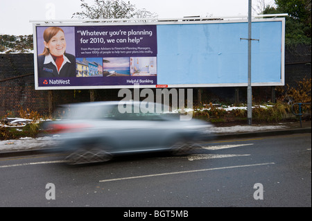 Tabellone primesight sito per NatWest bank in Newport South Wales UK Foto Stock