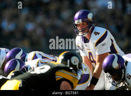 Brett Favre #4 quarterback del Minnesota Vikings Foto Stock