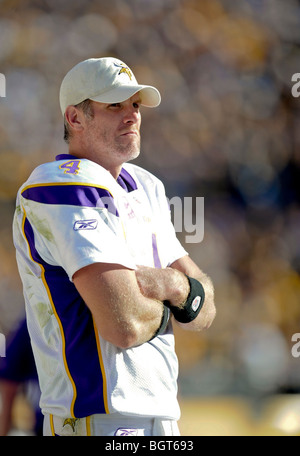 Brett Favre #4 quarterback del Minnesota Vikings Foto Stock