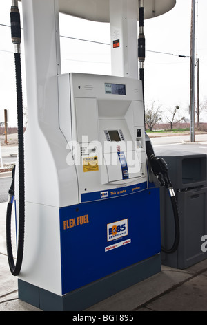 Pompa benzina 'Flex Fuel' e 85. Foto Stock