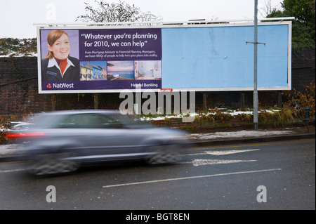 Tabellone primesight sito per NatWest bank in Newport South Wales UK Foto Stock