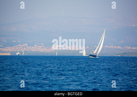 Barca a vela in Croazia Foto Stock