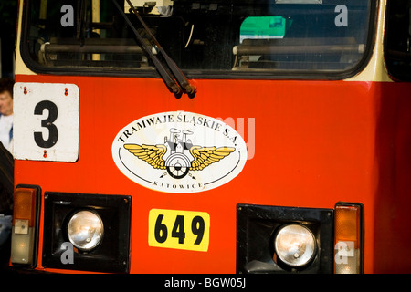 Il tram nel centro della Città di Zabrze, Slesia. La Polonia. Foto Stock