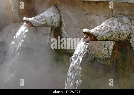 Il tubo di lancio di fontana, Bulgaria, Europa Foto Stock