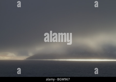 La nebbia avvolge Isola Georgia del Sud Foto Stock