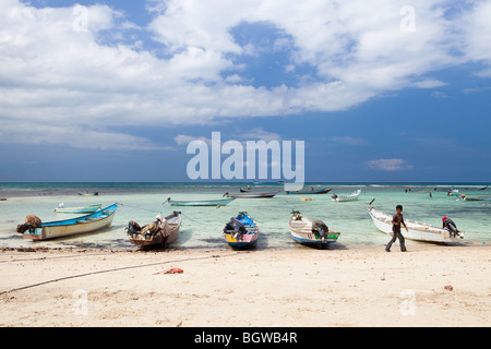 Qalansiah villaggio di pescatori e Socotra Foto Stock