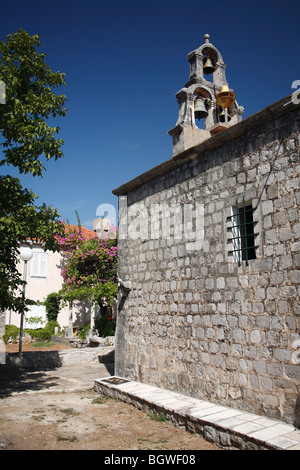 13c chiesa parrocchiale di Kolocep Croazia la assunzione di St Mary Foto Stock