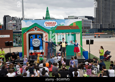 I bambini la visione di Thomas Il serbatoio del motore a Melbourne DOCKLANDS, Australia Foto Stock